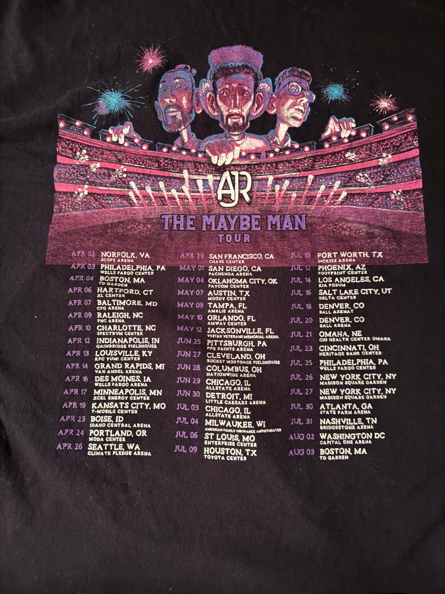 AJR The Maybe Man 2024 Tour Tee XL