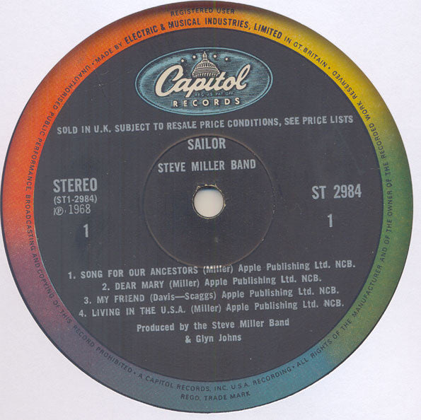 The Steve Miller Band-Sailor (UK) (USED)