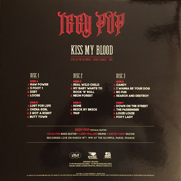 Iggy Pop-Kiss My Blood Live at the Olympia Paris, France-1991 (NEW) (RSD 2020) (BOX)