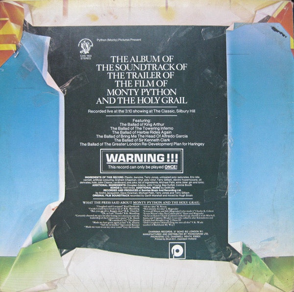 Monty Python - The Album Of The Soundtrack Of The Trailer Of The Film Of Monty Python And The Holy Grail (Executive Version) (USED)