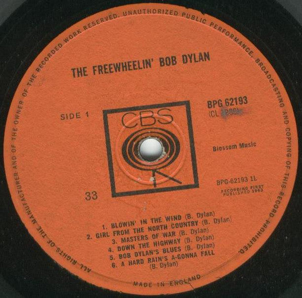 Bob Dylan-the Freewheelin' Bob Dylan ('63 UK) (USED)